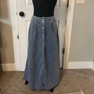Orvis vintage denim maxi skirt